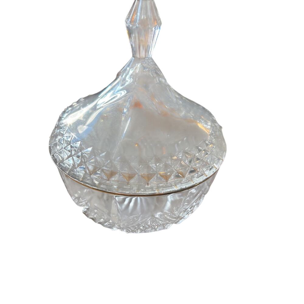 Cristal de Flandre lidded candy dish